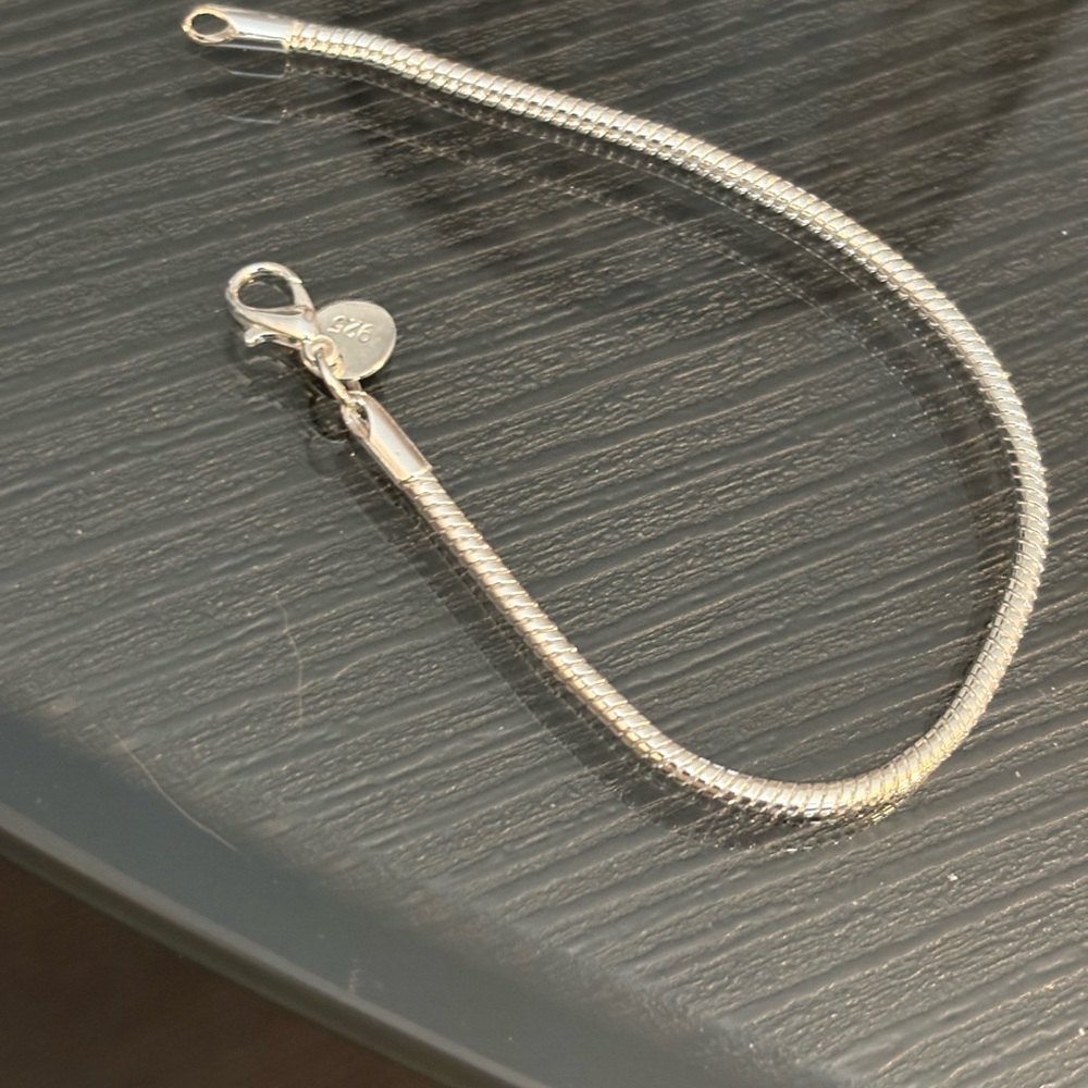 Bracelet- 7.87 length Authentic 925 Sterling Silver Snake Chain Bracelet - Picture 10 of 11